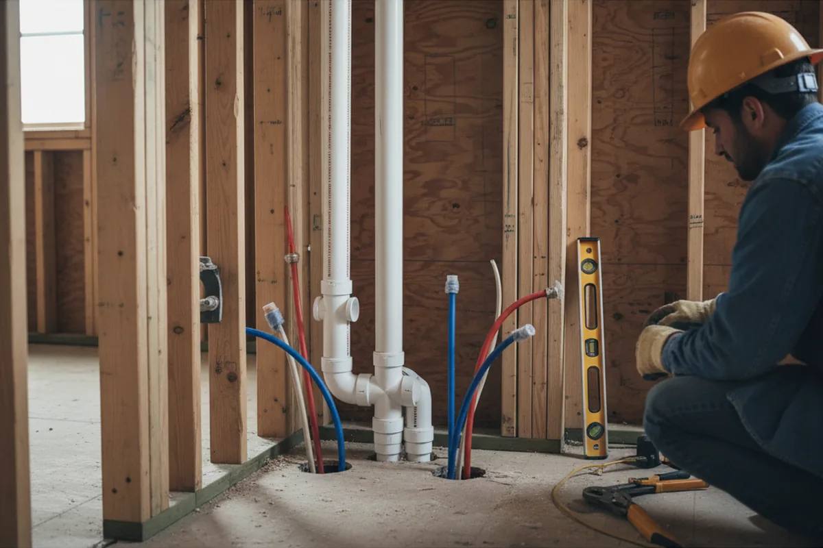Drain and supply rough-in during Drain Cleaning in Tieton