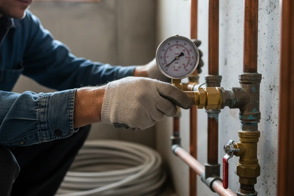 Pressure testing a repaired line during Water Line Repair in Tieton